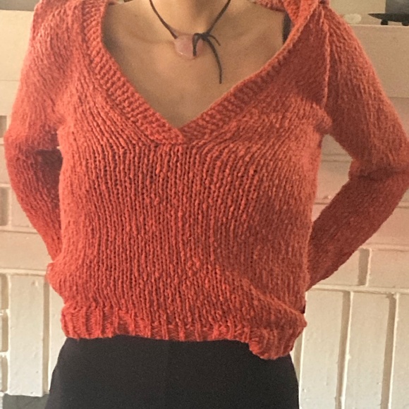 Vintage AE American Eagle Rust Chunky Knit Sweater Pull Over